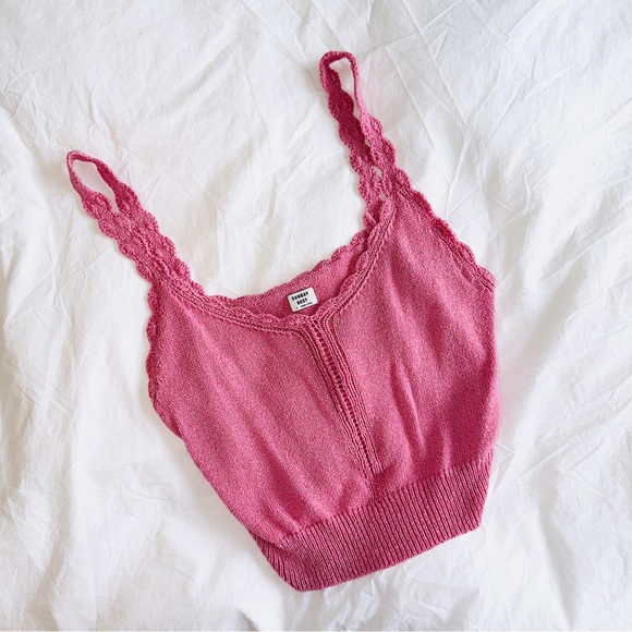 Aritzia Sunday Best Knit Top in Barbie Pink, Size Large - Picture 2 of 8